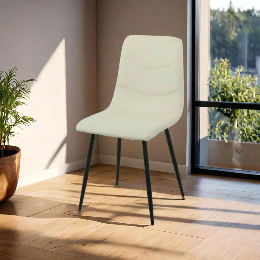 Chaise Blanc Velours Métal Romimex