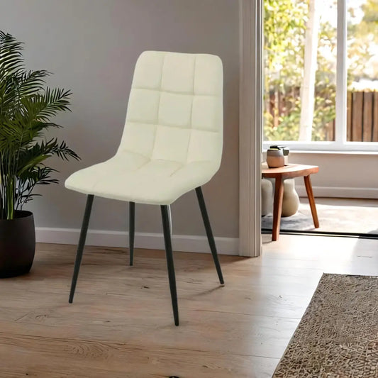 Chaise Blanc Velours Métal Romimex