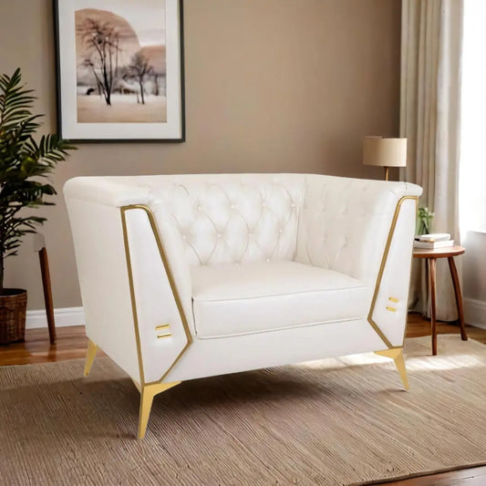 Fauteuil Blanc Rembourrage Alexandra House Living