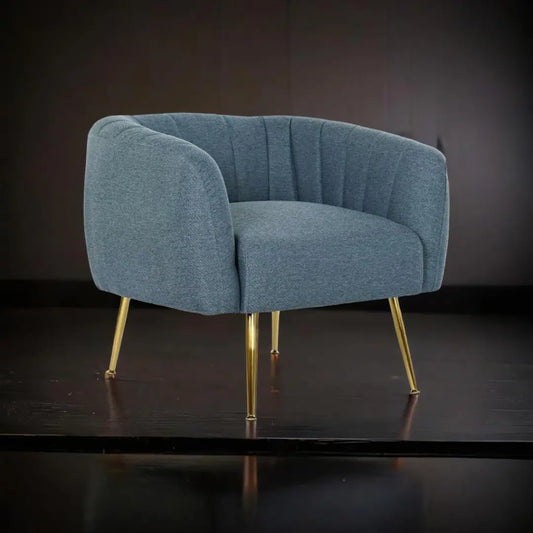 Fauteuil en Mousse Bleu Doré DKD Home Decor