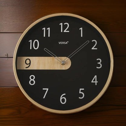 Horloge Murale Noir Plastique Quartz Versa