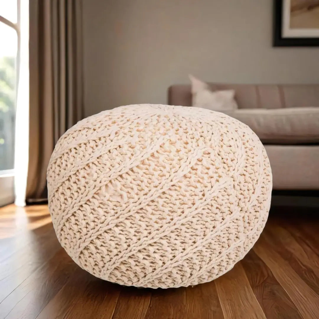 Pouf Crème polystyrène Alexandra House Living