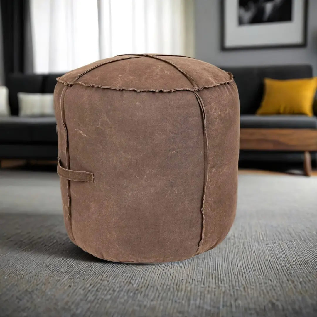 Pouf Marron en Toile Alexandra House Living