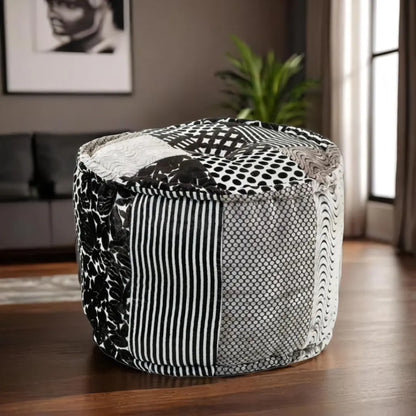 Pouf Noir et Blanc Alexandra House Living