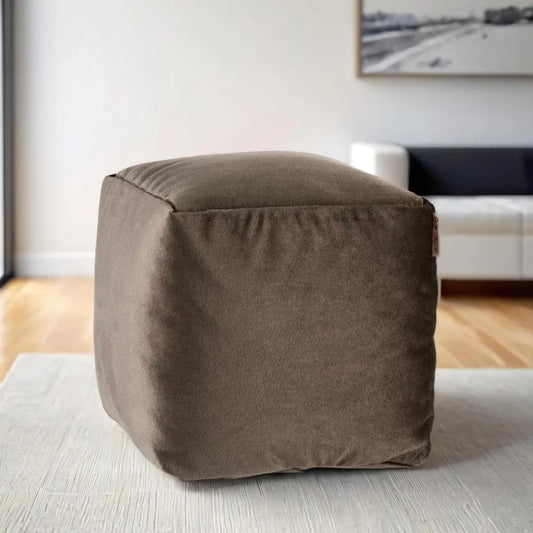 Pouf Velours Gris (4 Unités) Gift Decor