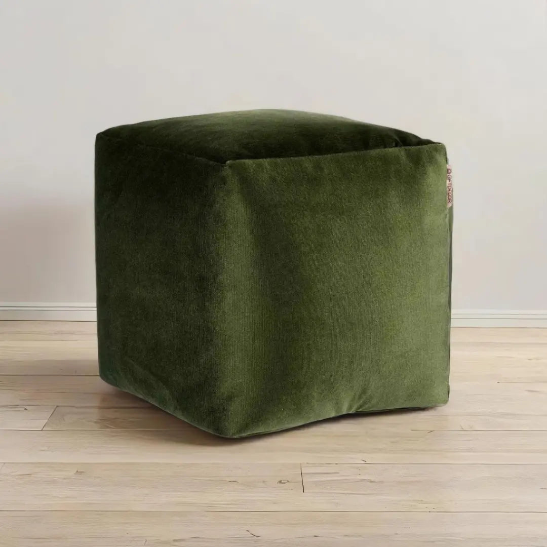 Pouf Velours Vert (4 Unités) Gift Decor