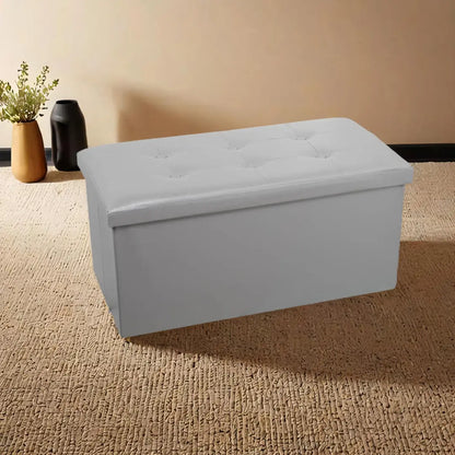 Pouf convertible Gris Cuir Synthétique Alexandra House Living