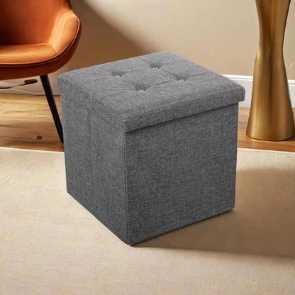 Pouf convertible Gris Textile Cuir Synthétique Alexandra House Living