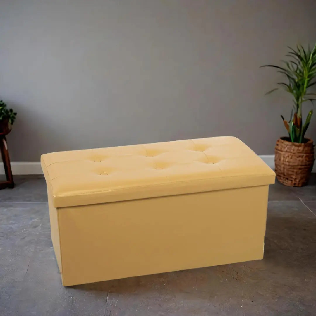 Pouf convertible Jaune Cuir Synthétique Alexandra House Living