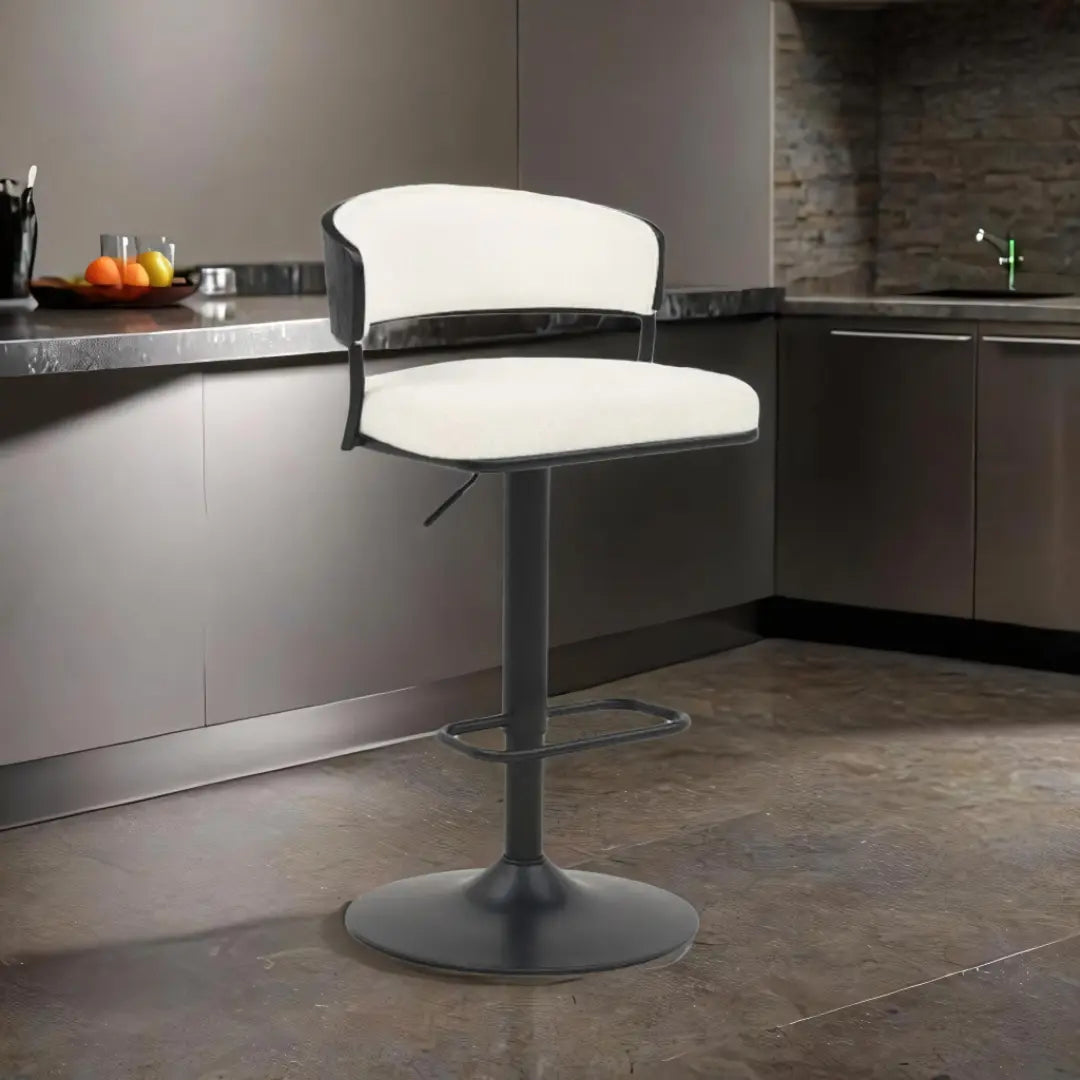 Tabouret  Blanc Métal Home ESPRIT