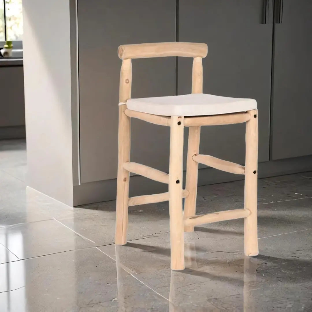 Tabouret  Naturel Teck DKD Home Decor