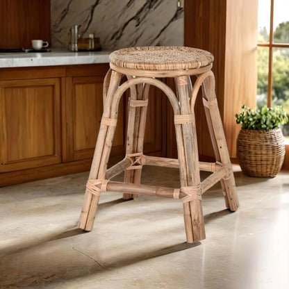 Tabouret Naturel osier Rotin Home ESPRIT