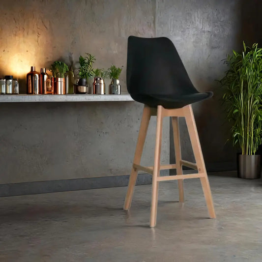 Tabouret Noir Hêtre DKD Home Decor