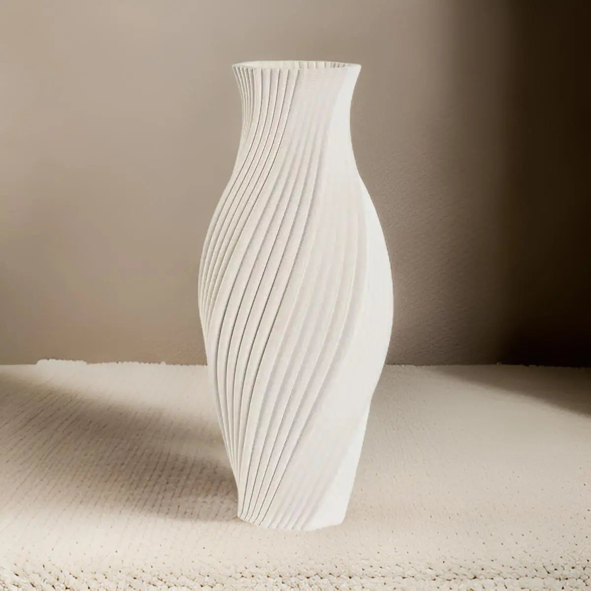 Vase Blanc Grès Moderne