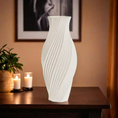 Vase Blanc Grès Moderne Home ESPRIT